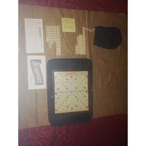 Vintage 2001 Scrabble Game Folio Edition Travel Snap-in Tiles complete